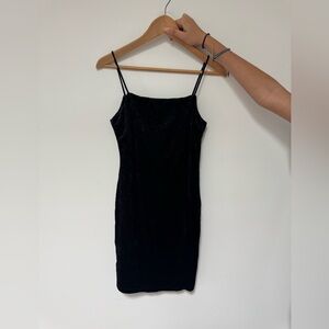 Elodie Black Velvet Mini Dress